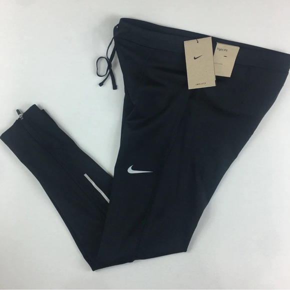 Nike Dri-fit Challenger Running Training Tights Black Men's M
